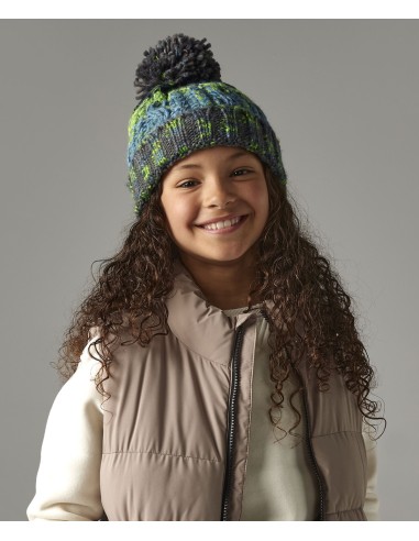B-B486A-Bonnet enfant à pompon tire-bouchon